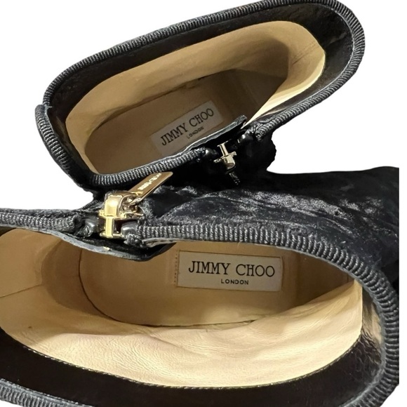Jimmy Choo Autumn 65 Black Velvet Side Zip Ankle Bootie Size 39 (9) - Picture 9 of 13